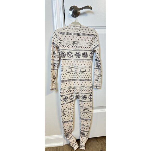 SKIMS Logo Pointelle Henley Onesie in Cream Fair Isle Size 4 - Picture 4 of 4